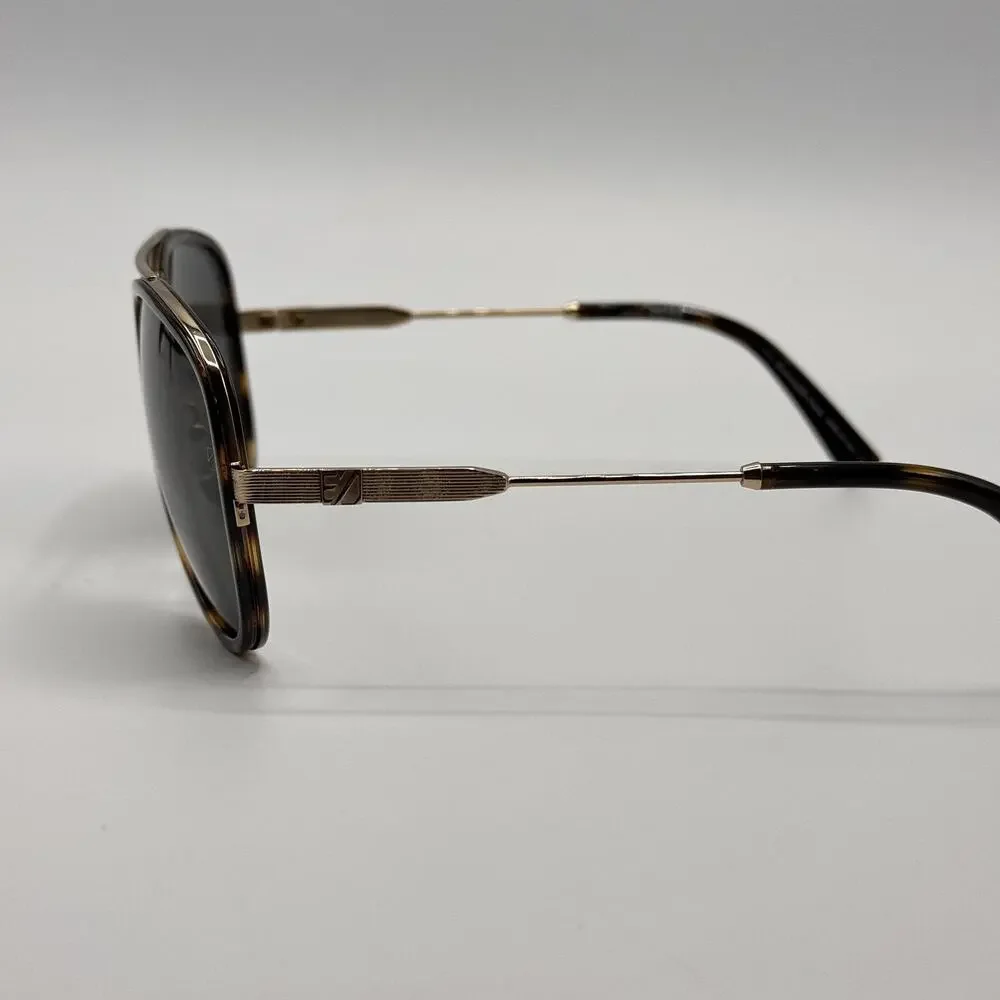 Ermenegildo Zegna Sunglasses EZ0008 28N Mens Tortoise Aviator Green Lens 58mm